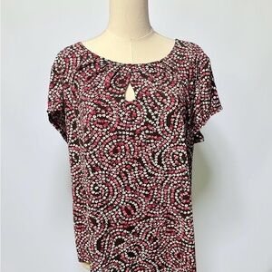 East 5th Pink and Brown Swirl Blouse